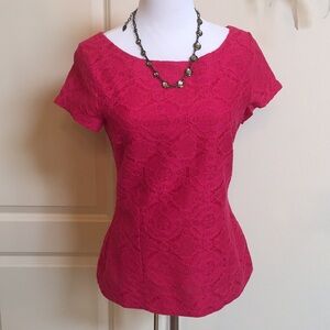 Nwot- Banana Republic cherry red lace top